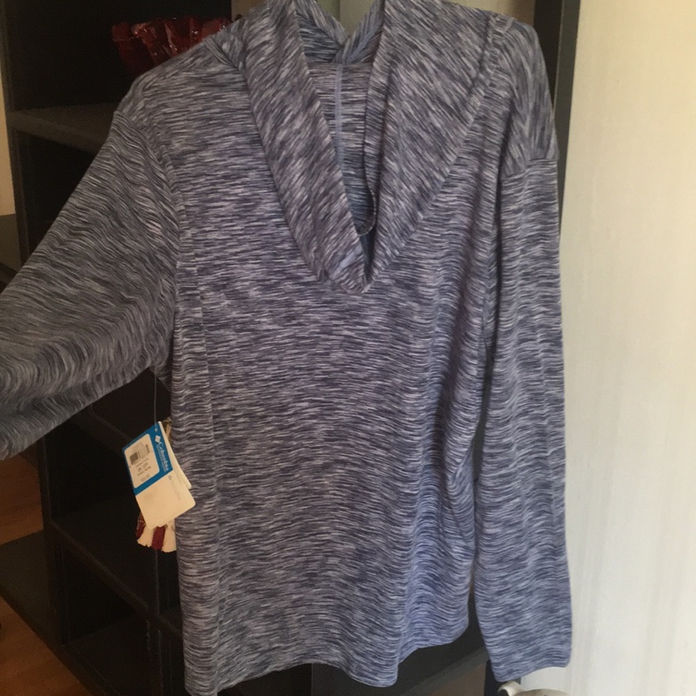 COLUMBIA 2XL plus hooded lightweight top*NWT*Blue